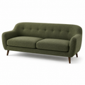 3-Sitzer-Sofa mit Knopfheftung, 210 × 85 × 82 cm, Olivgrün/Dunkelbraun
