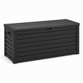 Garten-Aufbewahrungsbox aus beschichtetem Metall mit Klappdeckel, Anthrazit, 132 × 62 × 65 cm